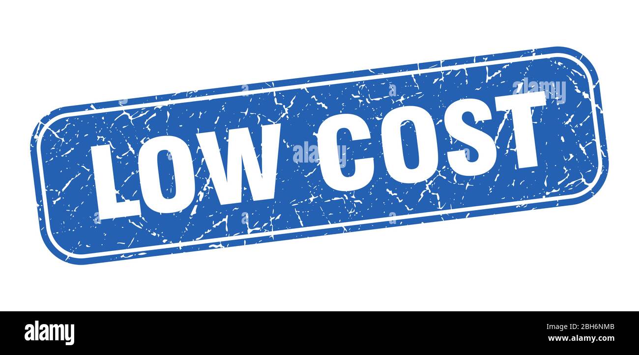 low cost stamp. low cost square grungy blue sign Stock Vector Image ...