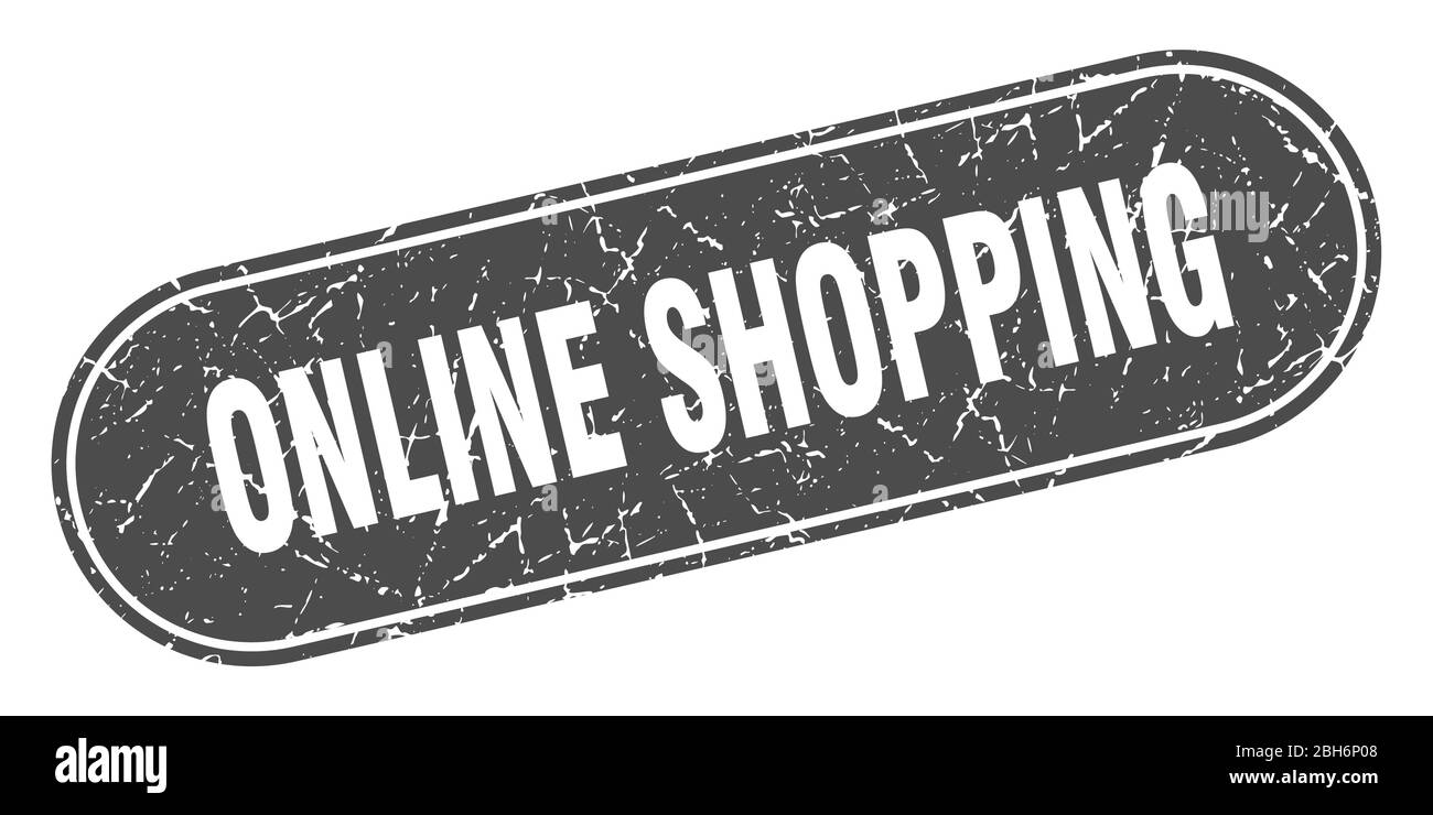 online shopping sign. online shopping grunge black stamp. Label Stock