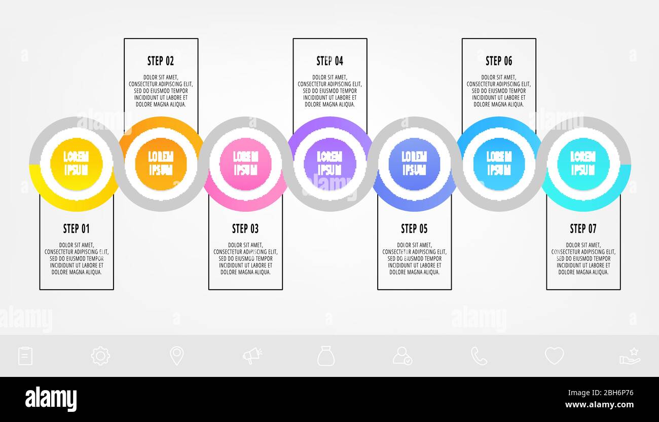 Vector template circle infographics. Business concept with 7 options ...