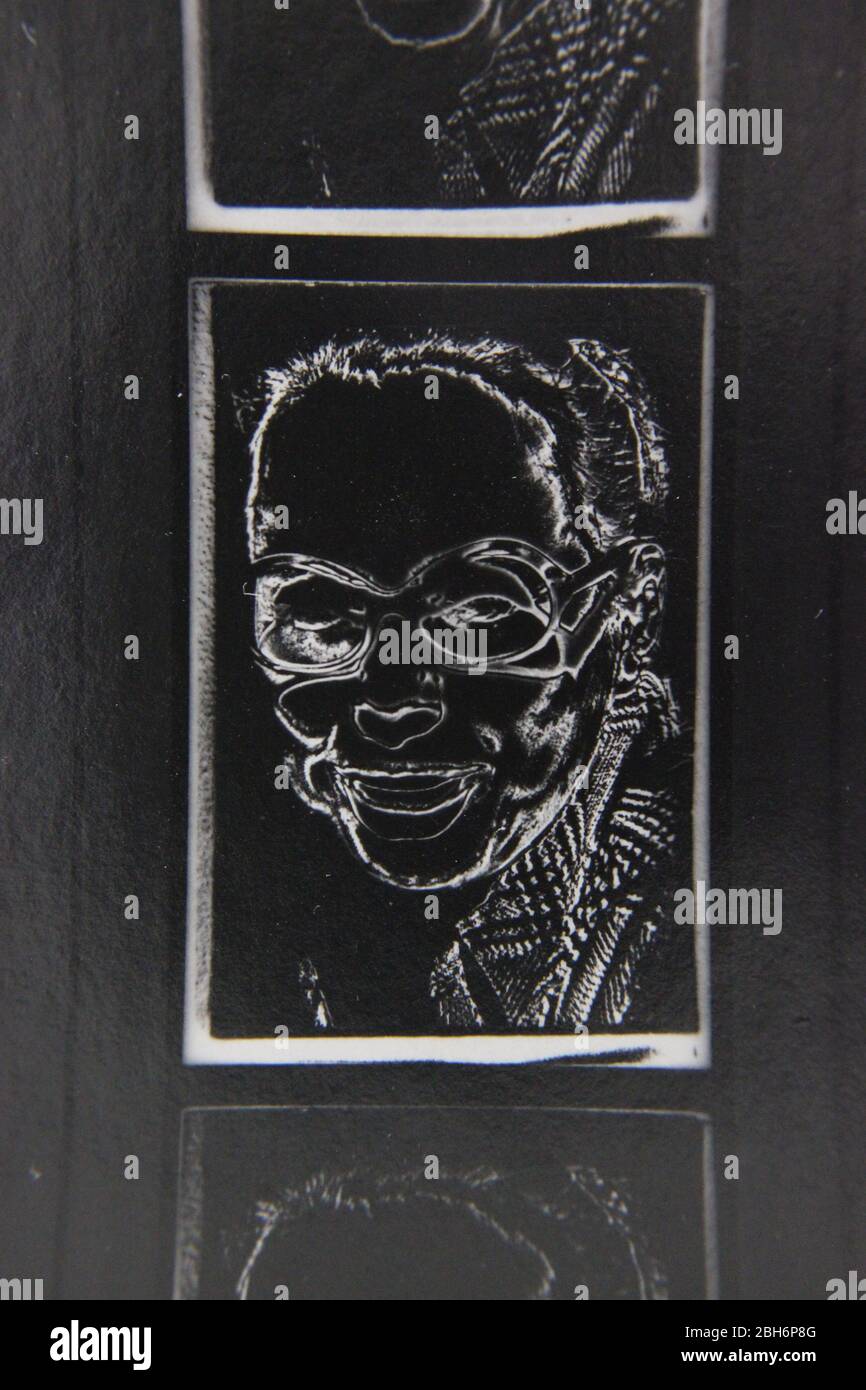 Fine 70s vintage extreme high contrast contact print photography Stock ...