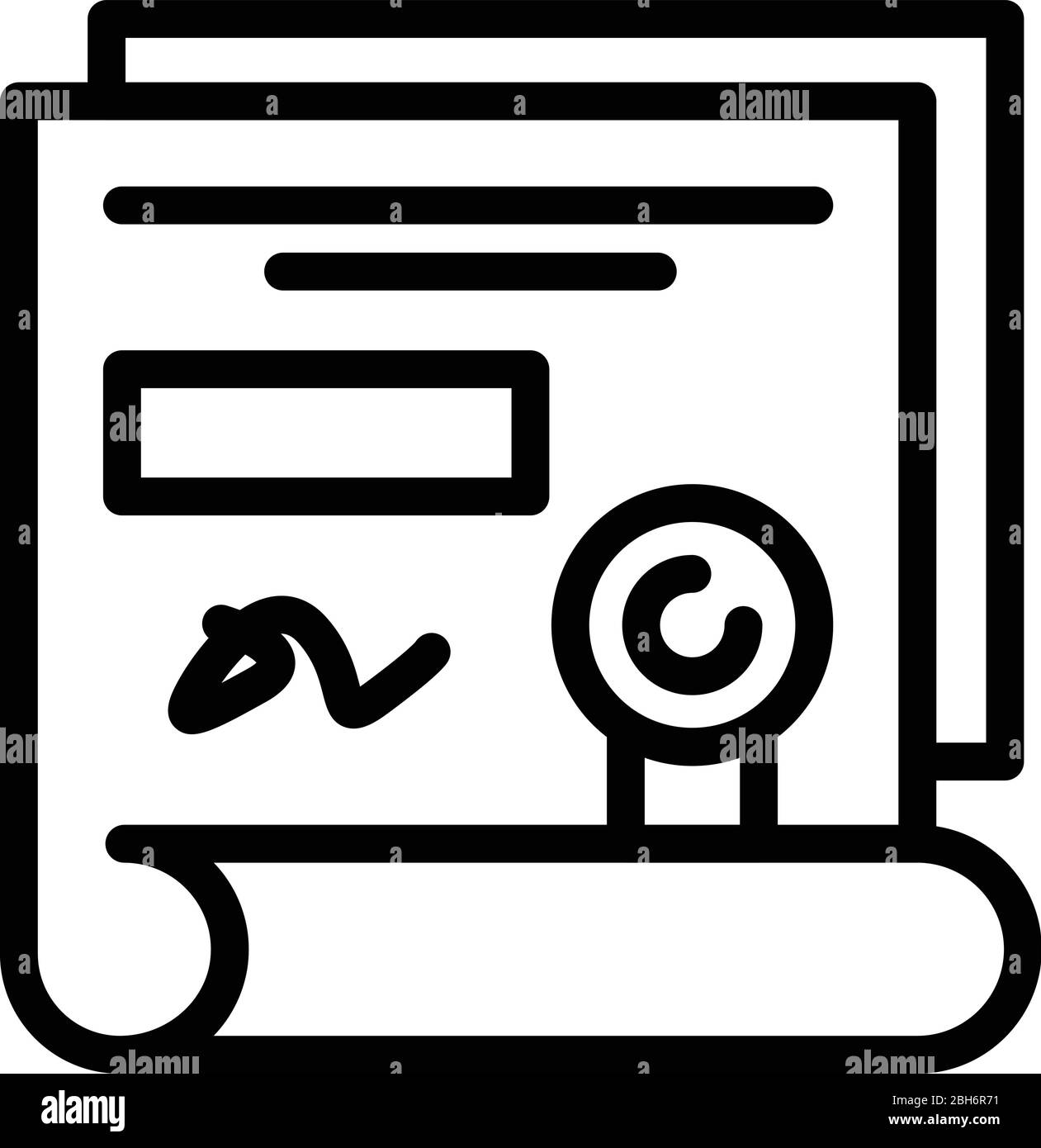 Demolition diploma icon, outline style Stock Vector