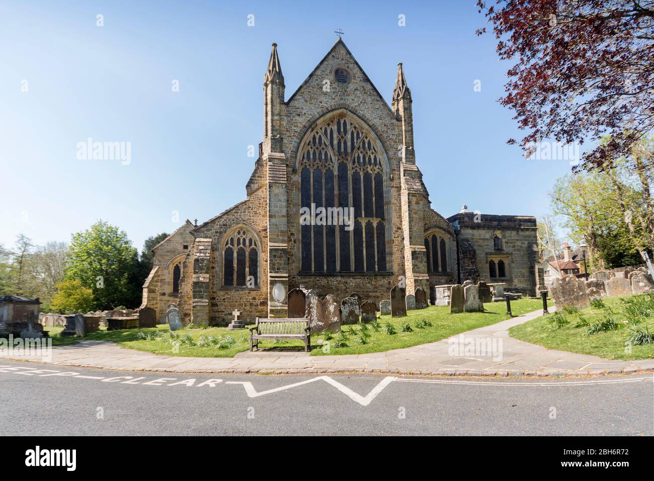 End view of st marys church horsham uk hires stock photography and
