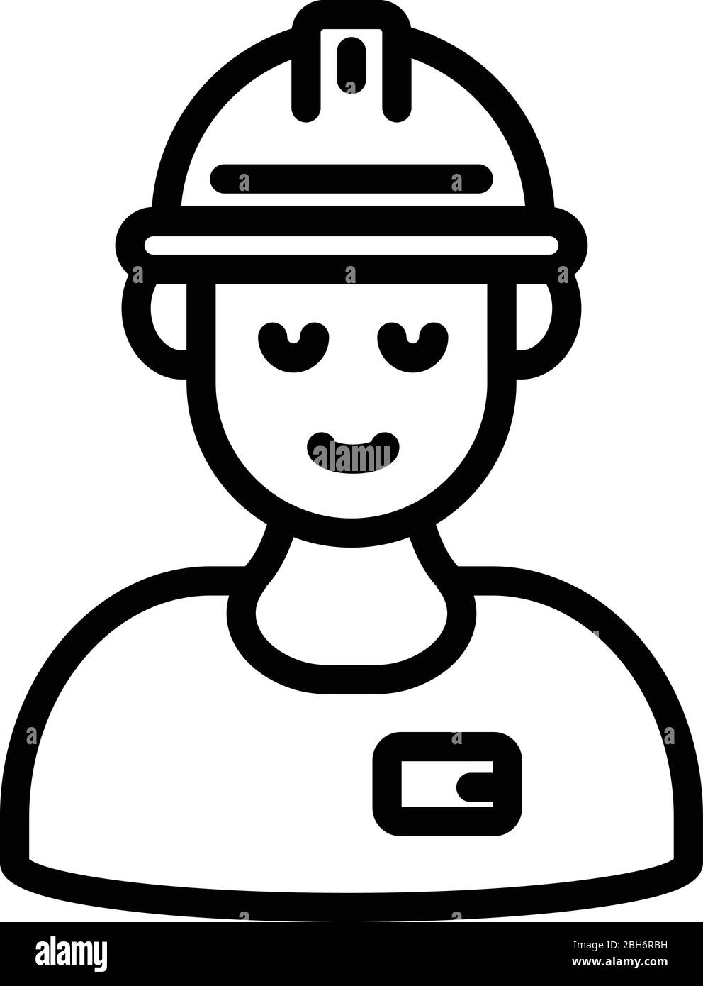 Demolition worker icon, outline style Stock Vector