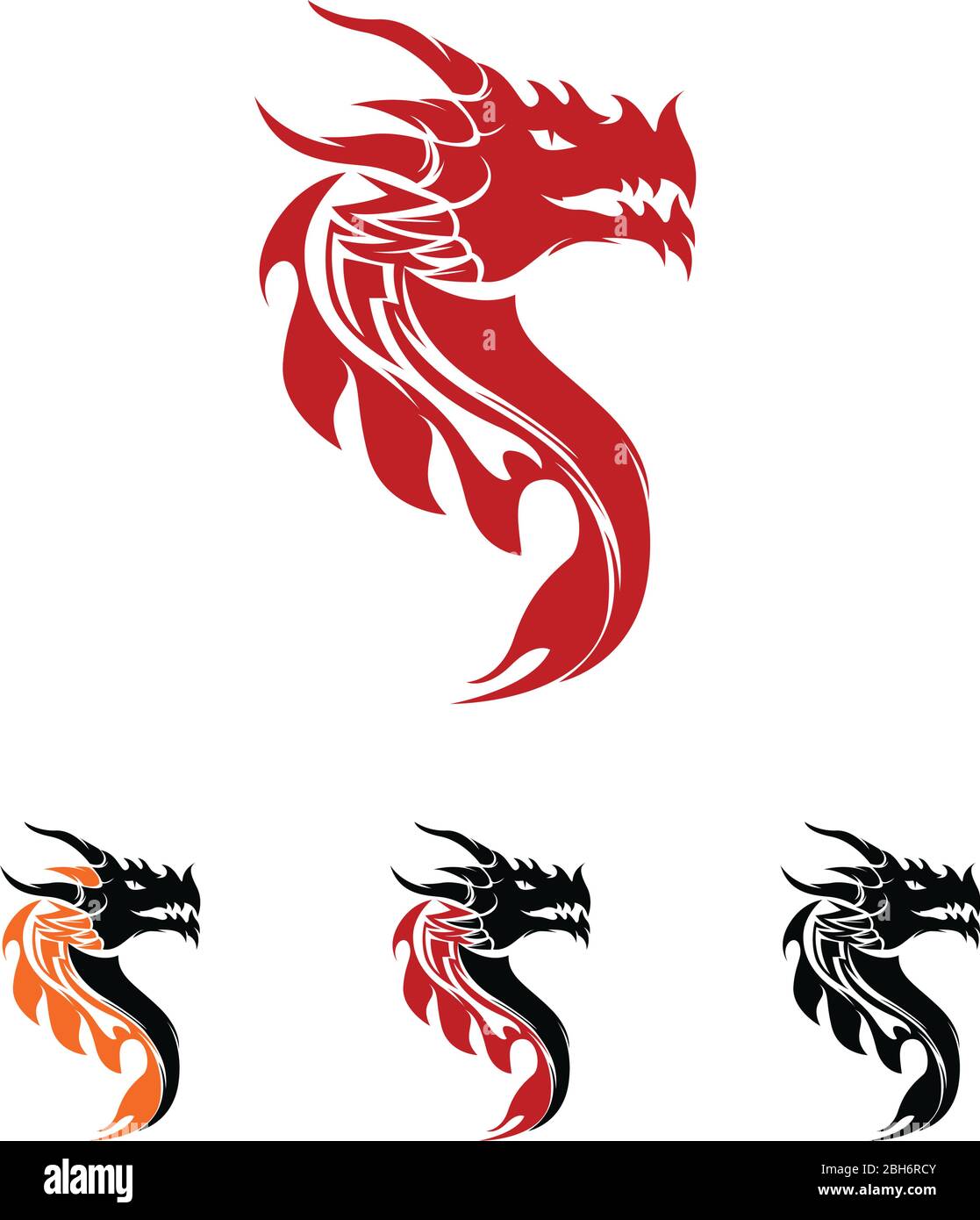 Dragon head vector image logo Stock Vector Image & Art - Alamy
