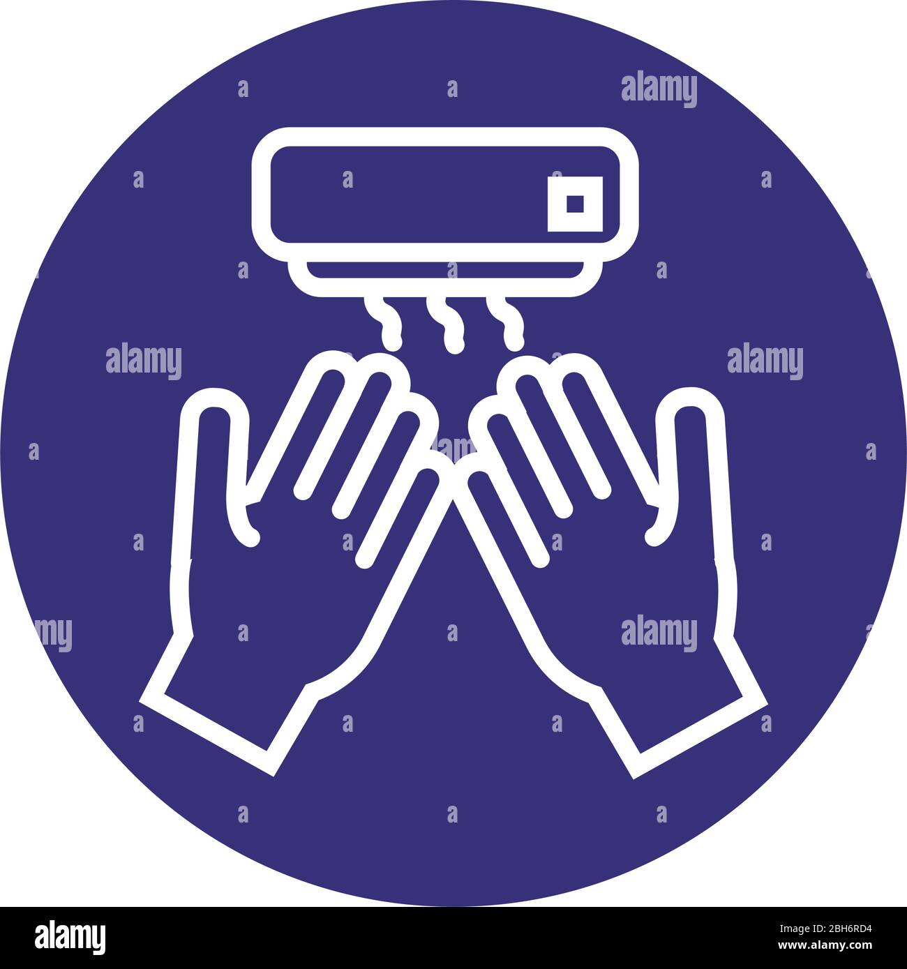 hands washing with dryer block style icon Stock Vector Image & Art - Alamy