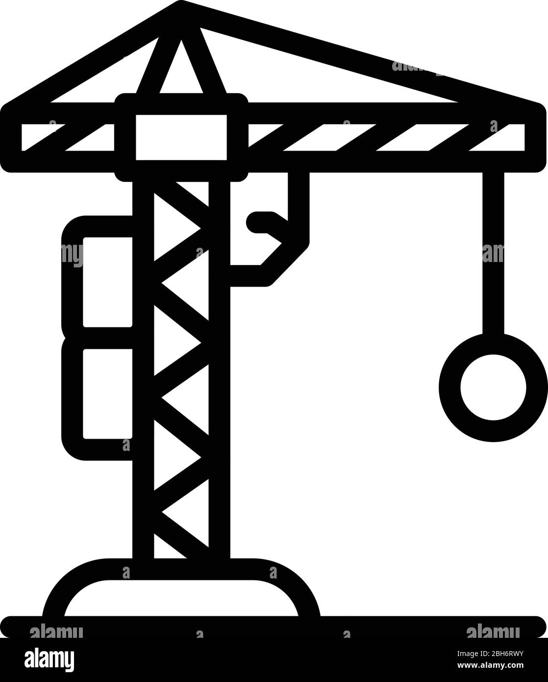 Demolition construction crane icon, outline style Stock Vector