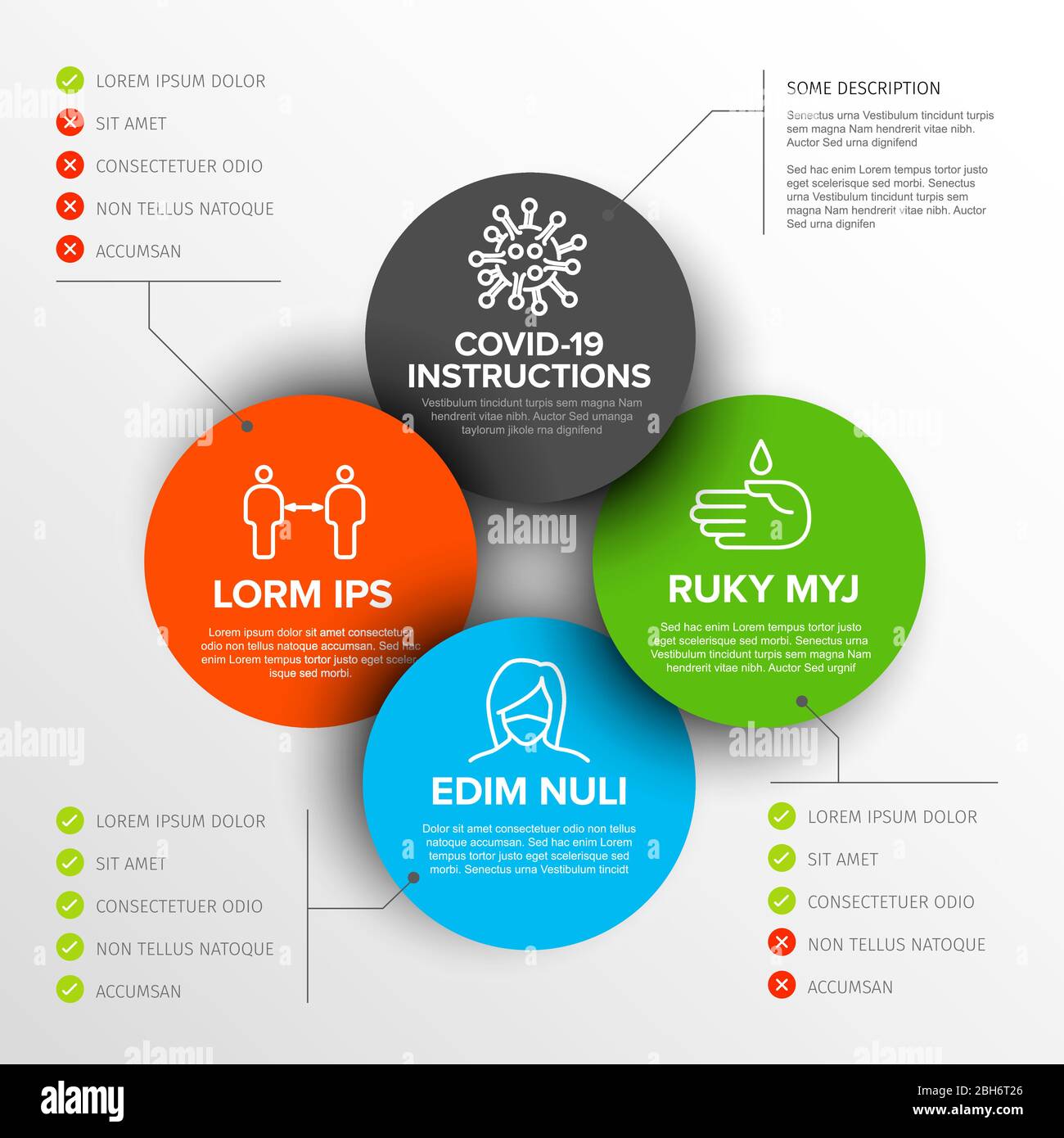 Covid-19 prevention infographic template - mask, people distance ...