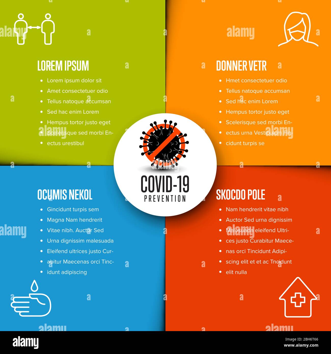 Covid-19 prevention infographic template - mask, people distance ...