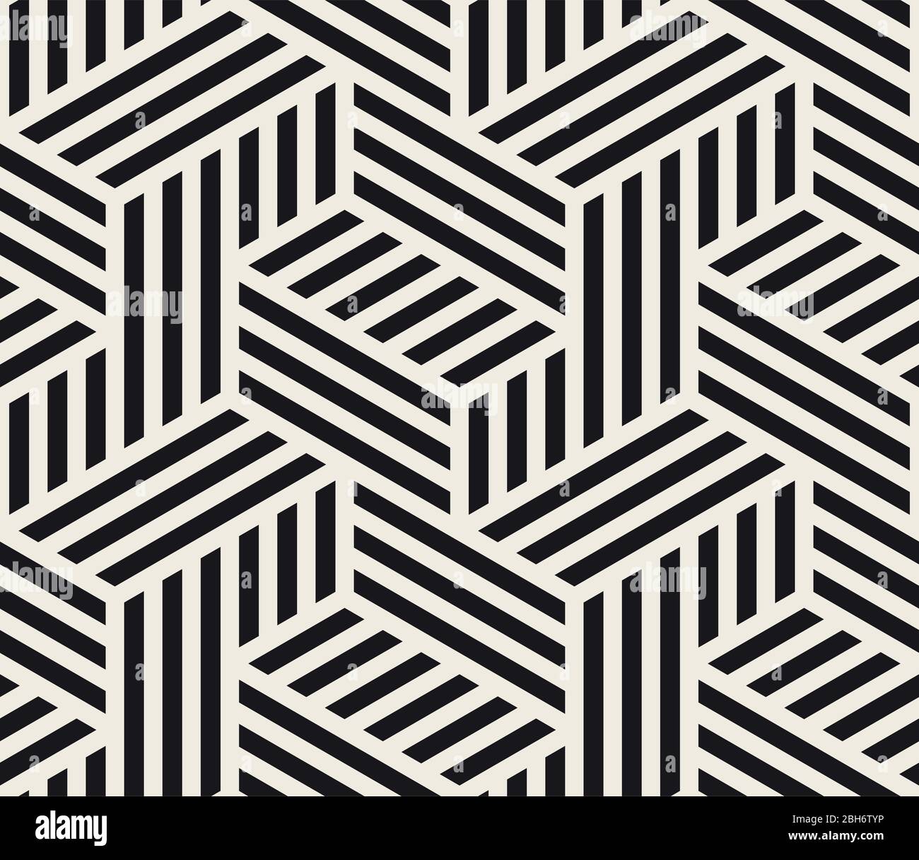 Vector seamless pattern. Geometric striped ornament. Linear weave lattice background. Stock Vector