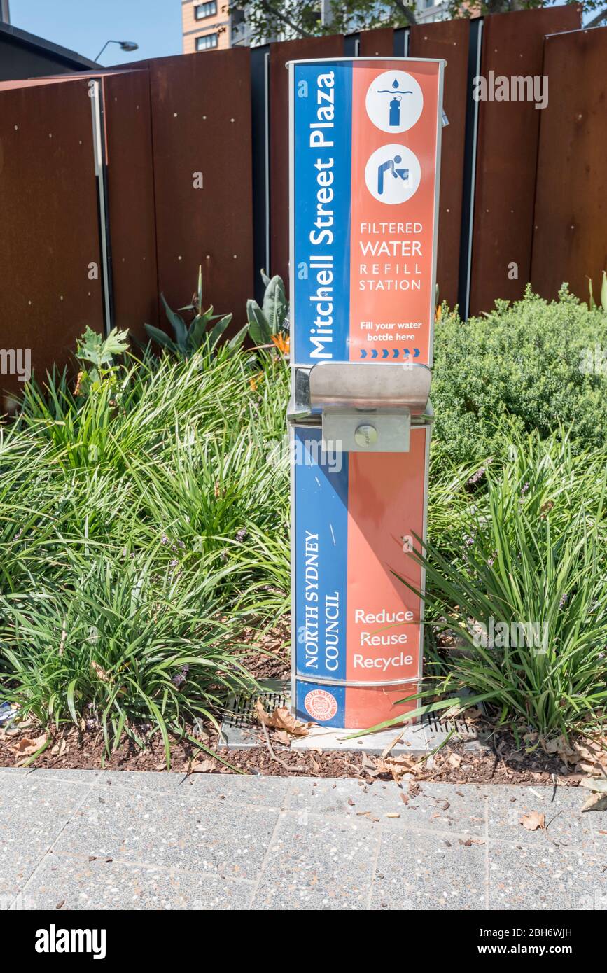 A bubbler or drinking fountain near the world's first Breathing Wall