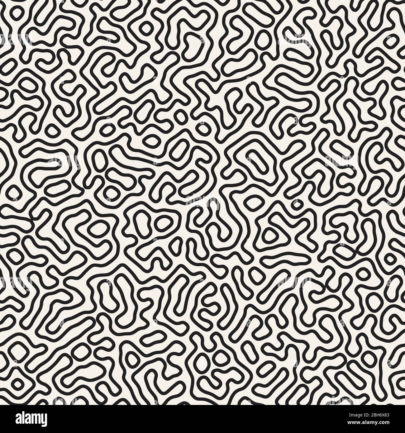 Vector seamless pattern. Monochrome organic shapes texture. Abstract ...