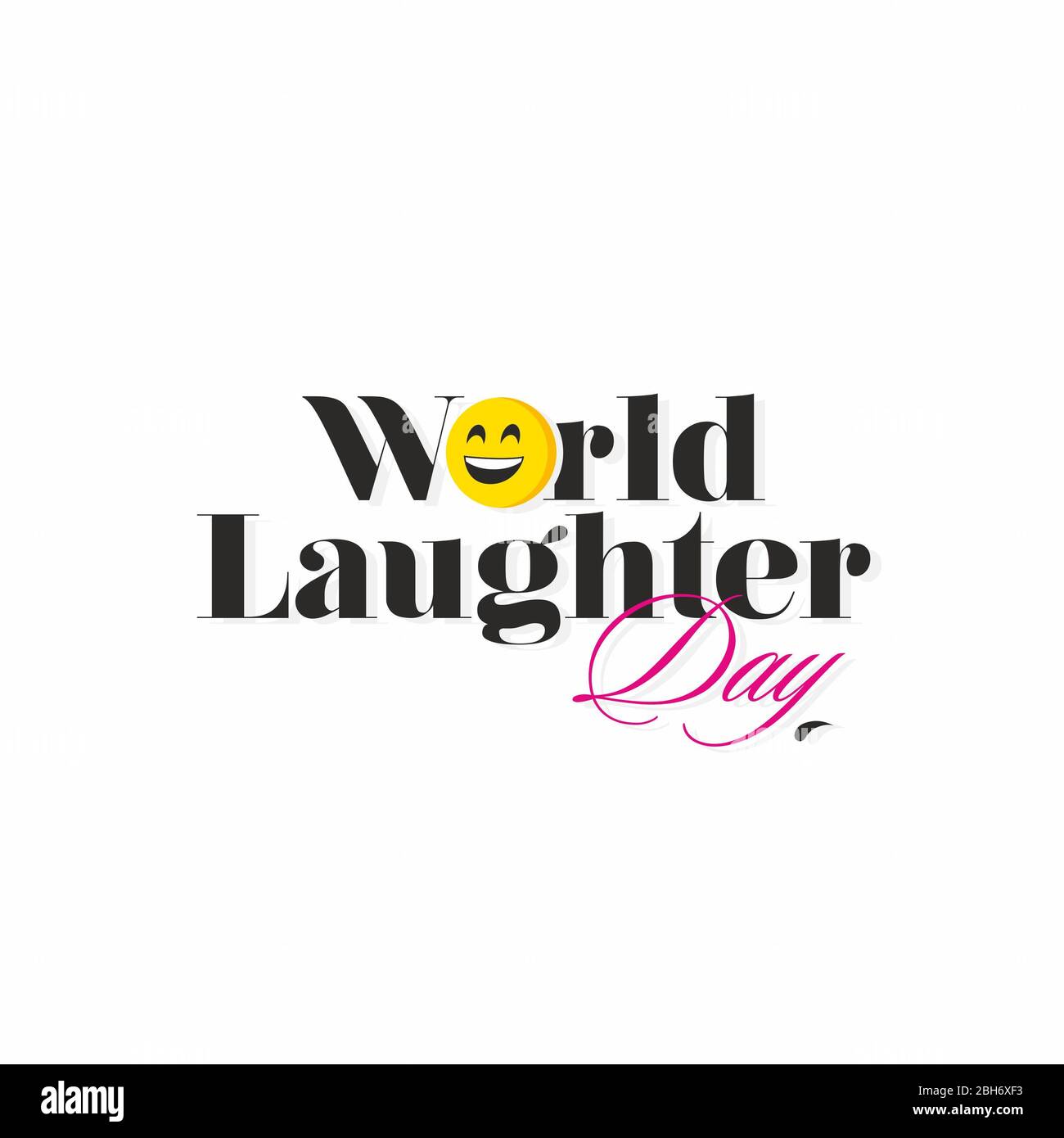 World Laughter Day, World Smile Day,  - laughing emoji - Banner Stock Photo