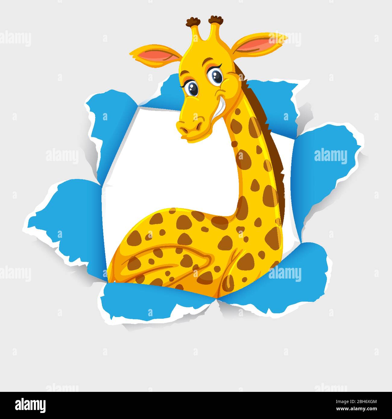 Background template design with wild giraffe illustration Stock Vector ...