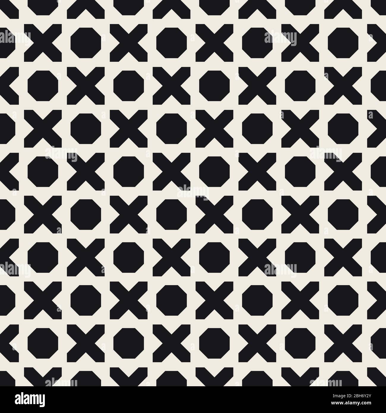 Vector seamless geometric pattern. Contrast abstract background