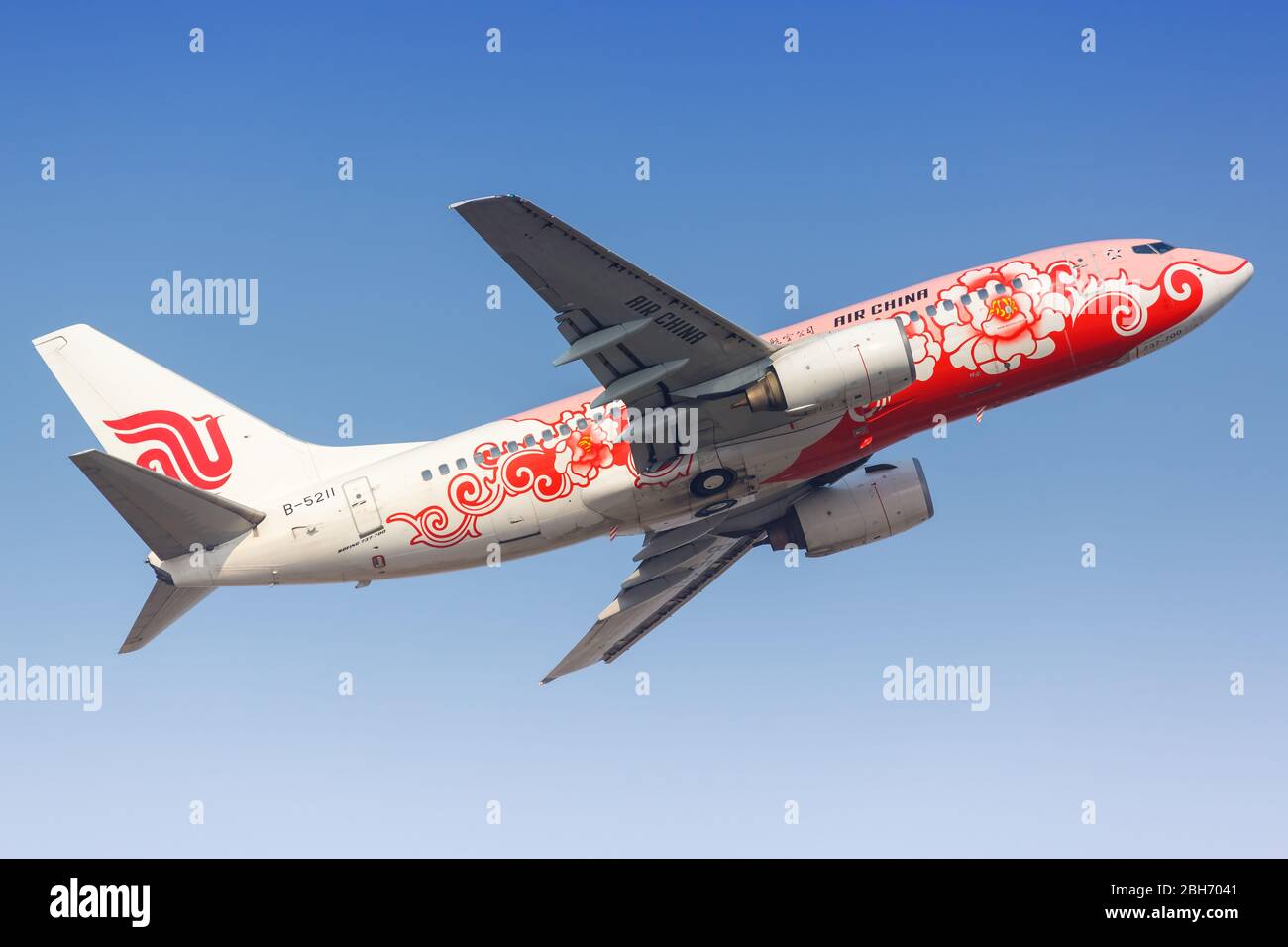 Tianjin, China – September 29, 2019: Air China Boeing 737-700 at Tianjin (TSN) airport in China. Stock Photo