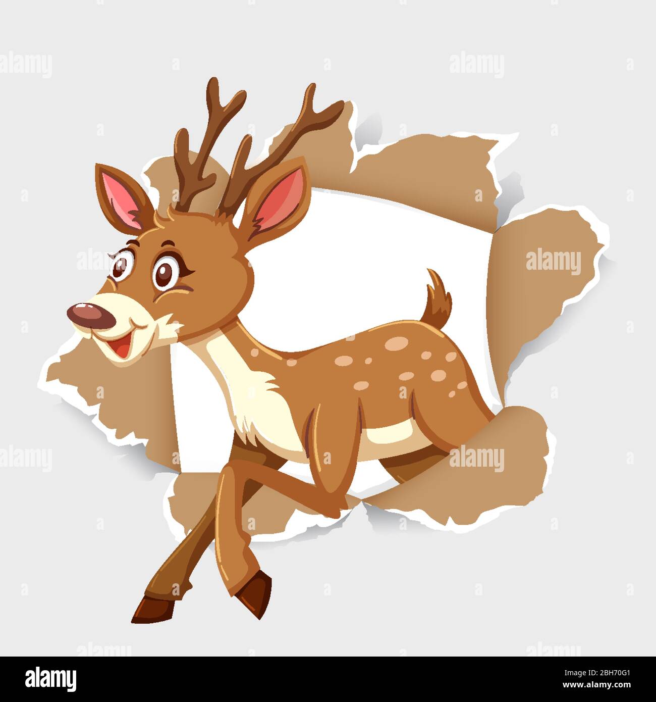 Background template design with wild deer illustration Stock Vector ...