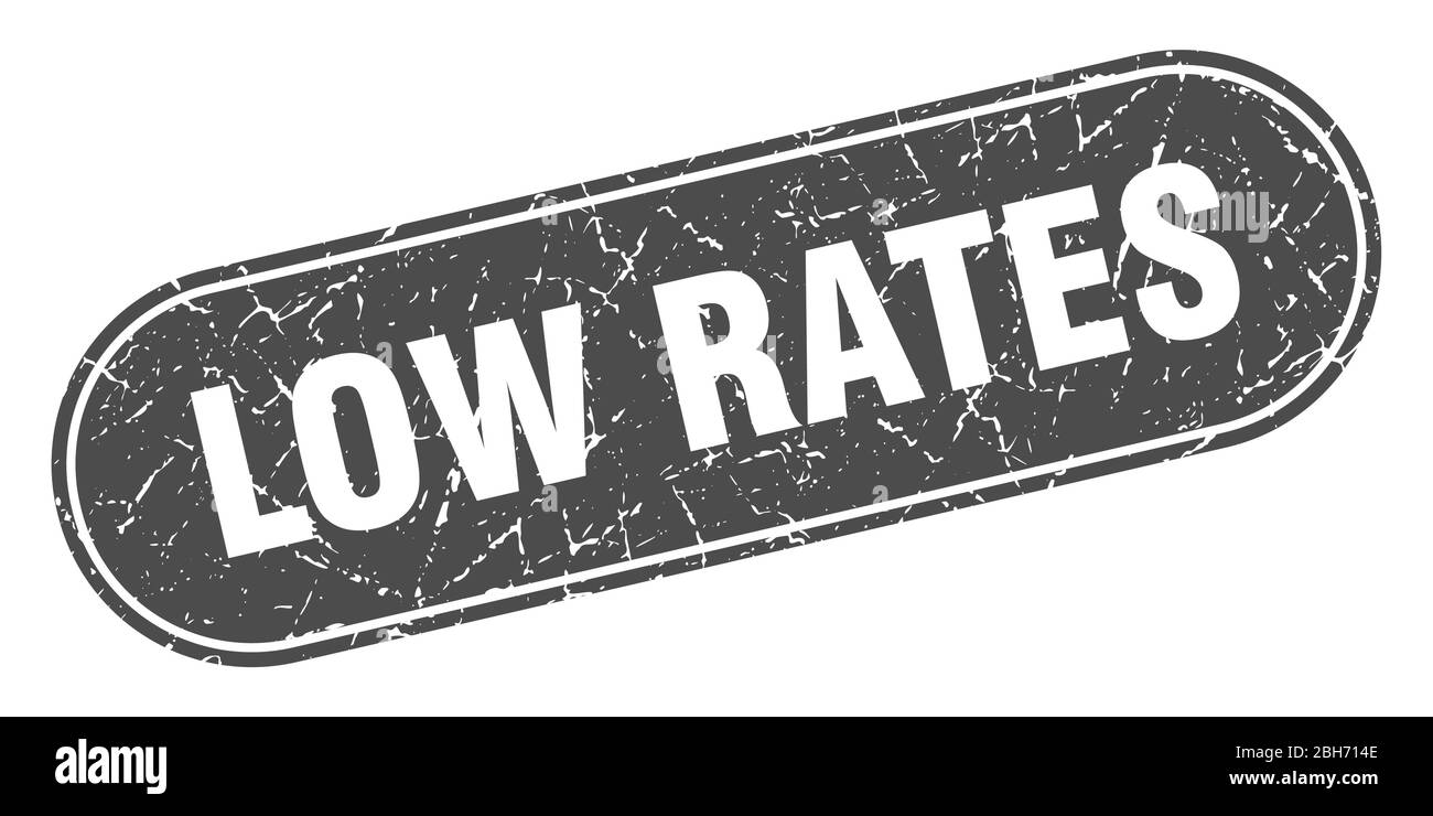 low rates sign. low rates grunge black stamp. Label Stock Vector