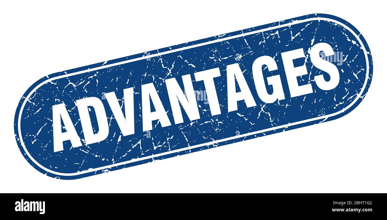 advantages sign. advantages grunge blue stamp. Label Stock Vector Image ...