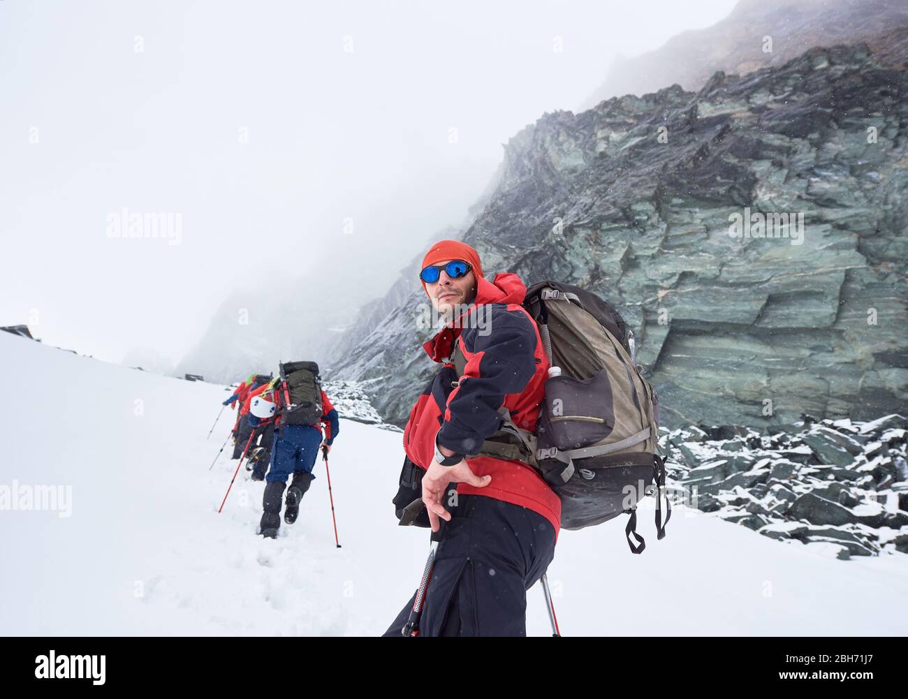 Winter hiker big backpack walk hi-res stock photography and images - Alamy