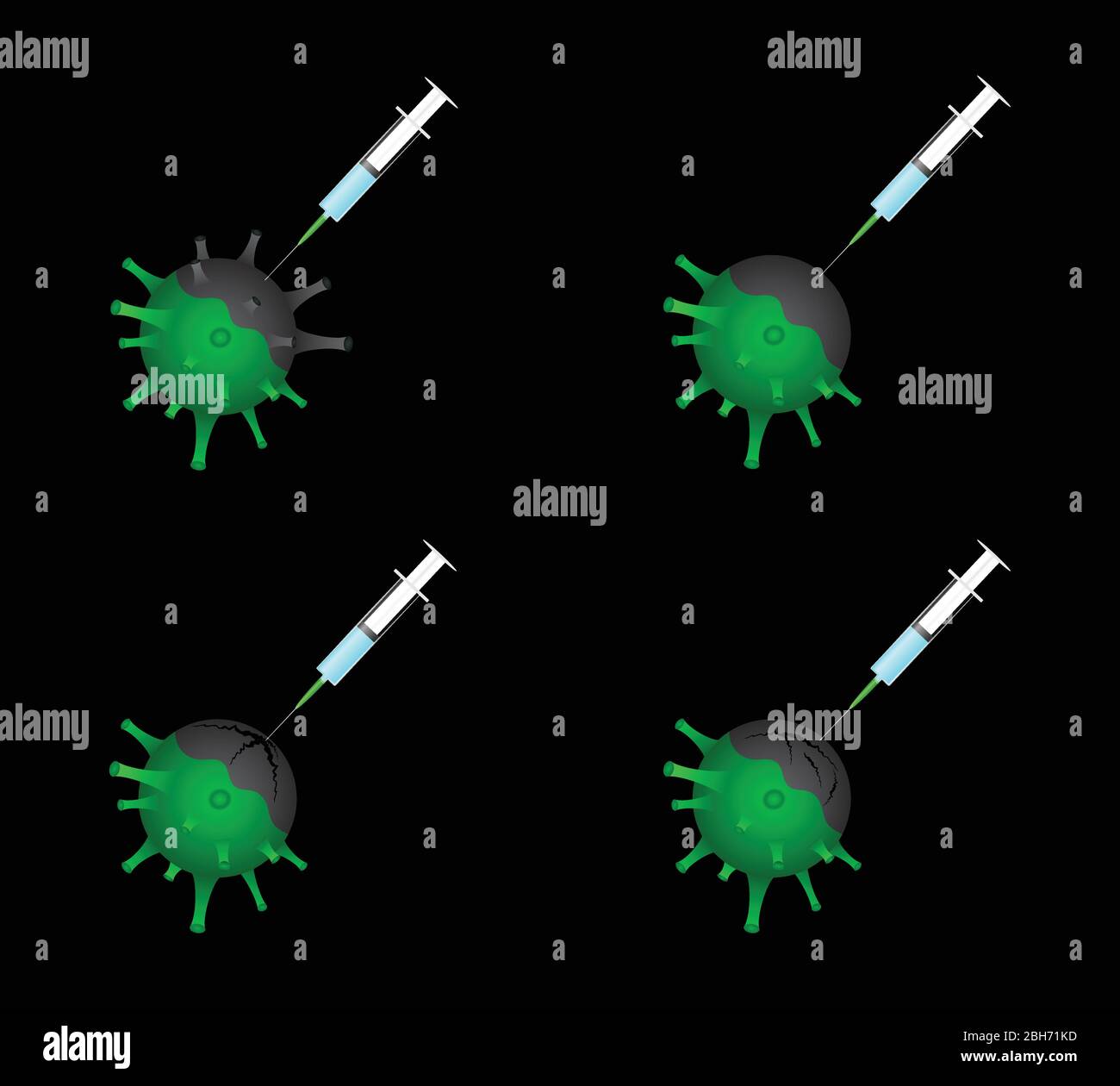 Antiviral drug concept set. Stock Vector