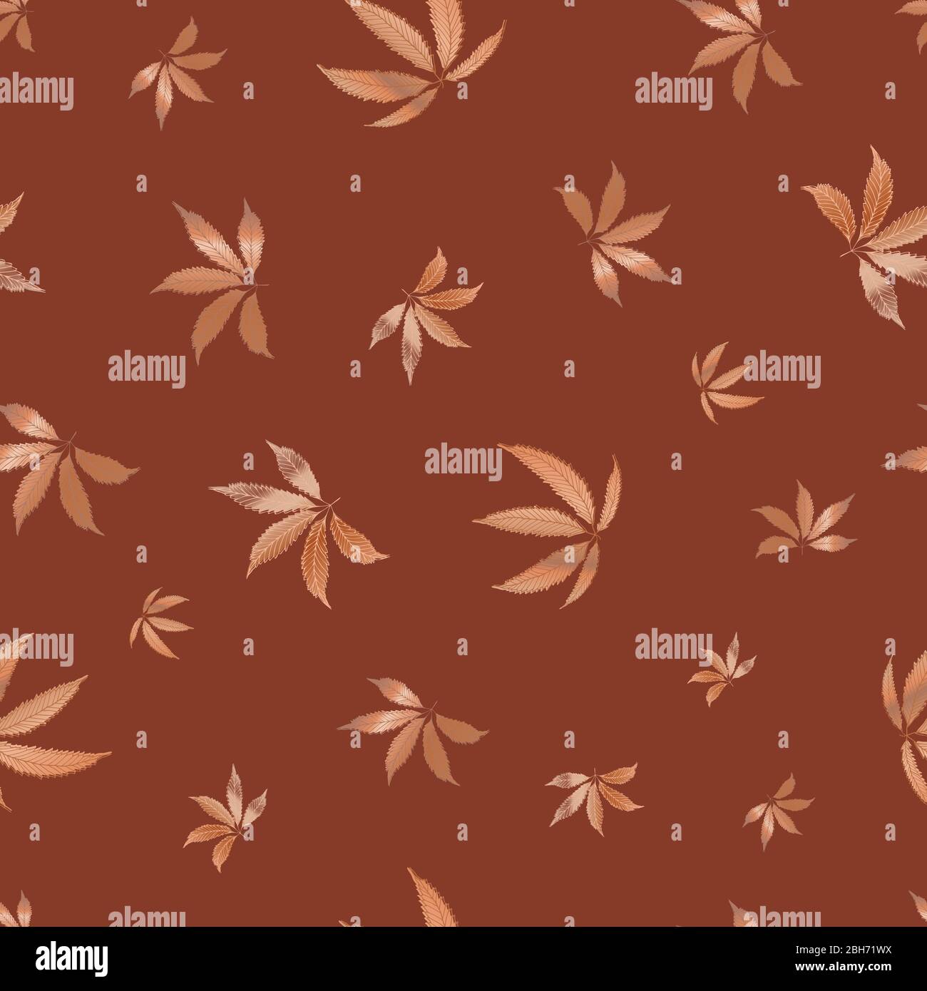 Cannabis leaves seamless vector pattern background. Hand drawn ...