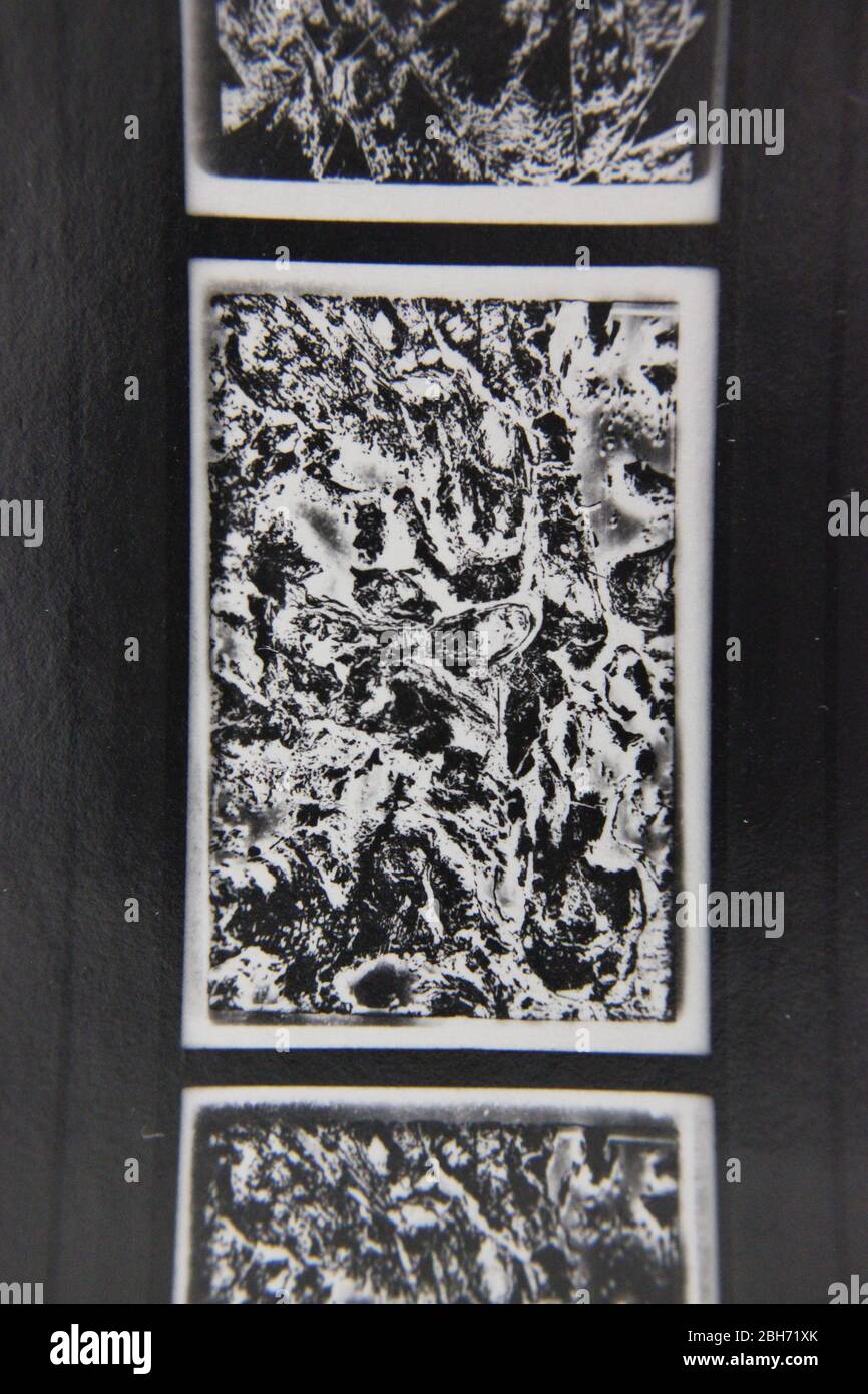 Fine 70s vintage extreme high contrast contact print photography of a ...