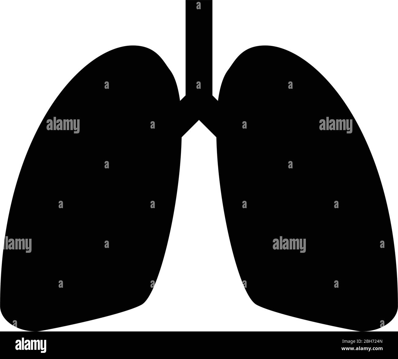 Lungs human icon black color vector illustration flat style simple ...