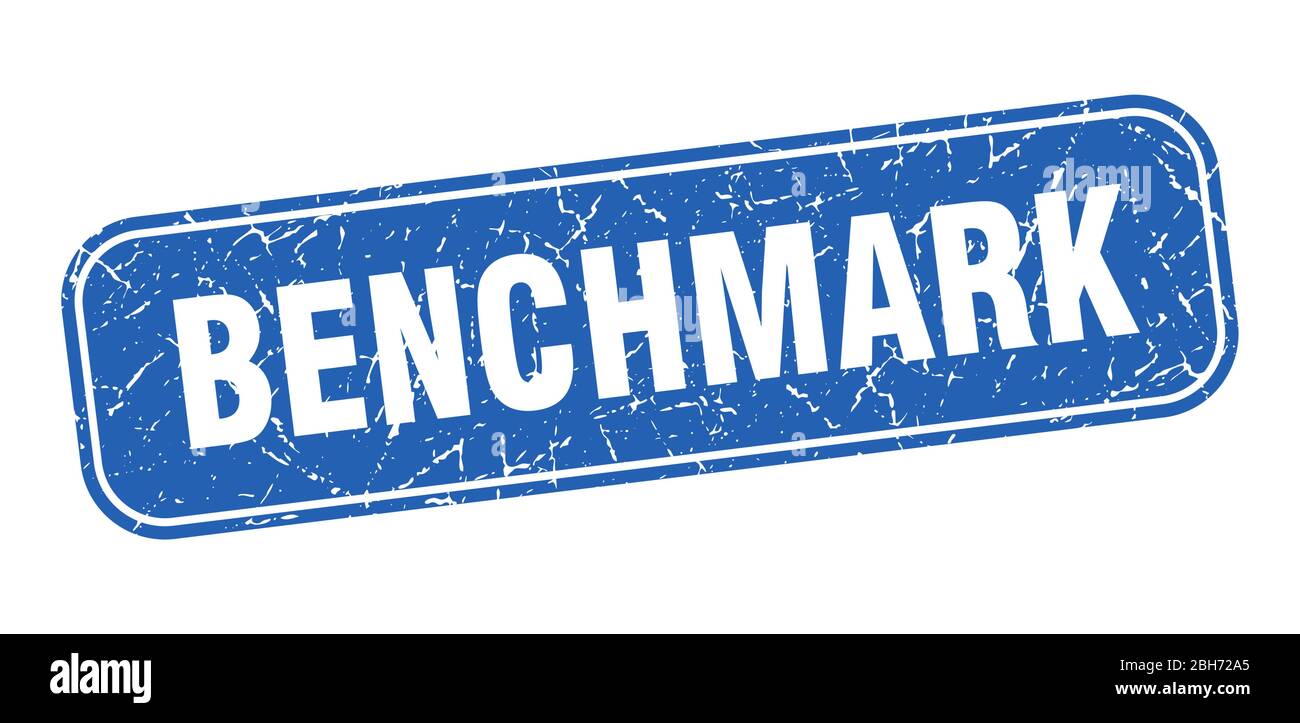 benchmark stamp. benchmark square grungy blue sign Stock Vector