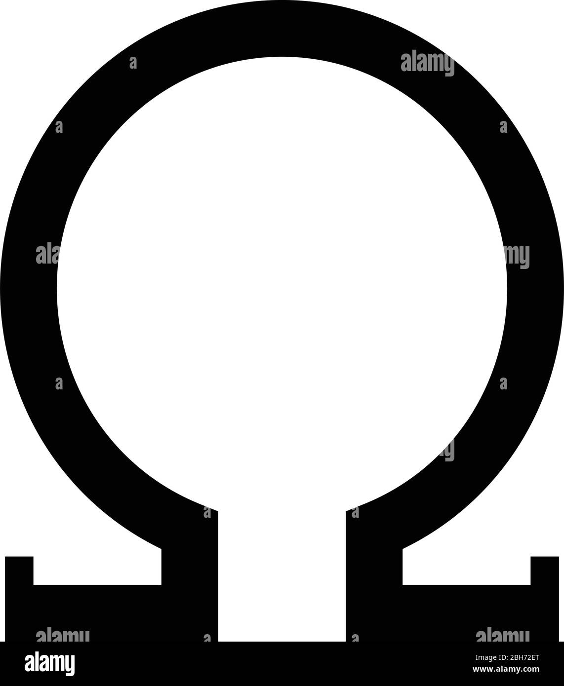 Omega greek symbol capital letter uppercase font icon black color vector illustration flat style simple image Stock Vector