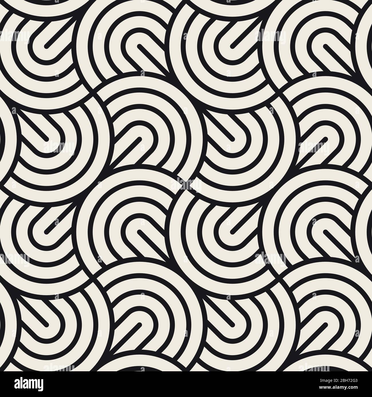 Vector seamless pattern. Concentric semi-circles. Geometric striped ...