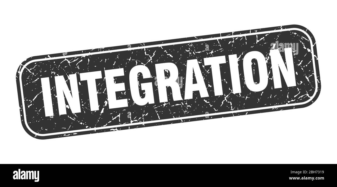 integration stamp. integration square grungy black sign Stock Vector ...