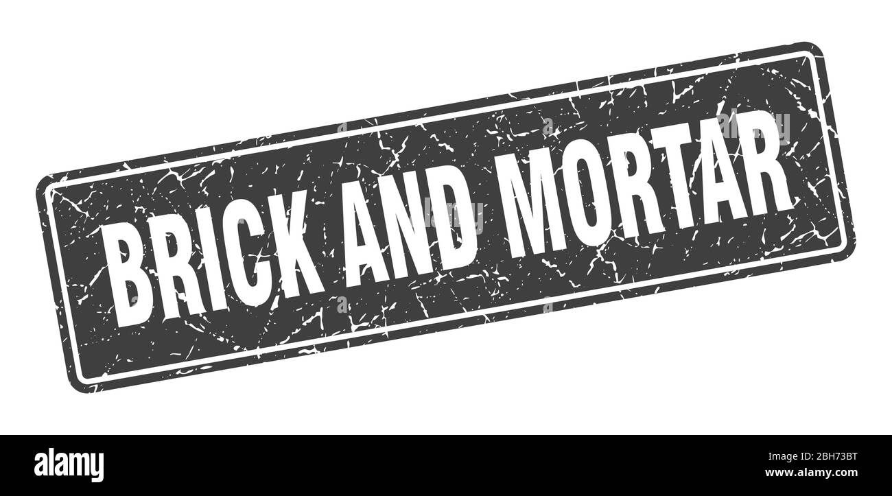 Mortar Label brick and mortar stamp. brick and mortar vintage black label. Sign ...