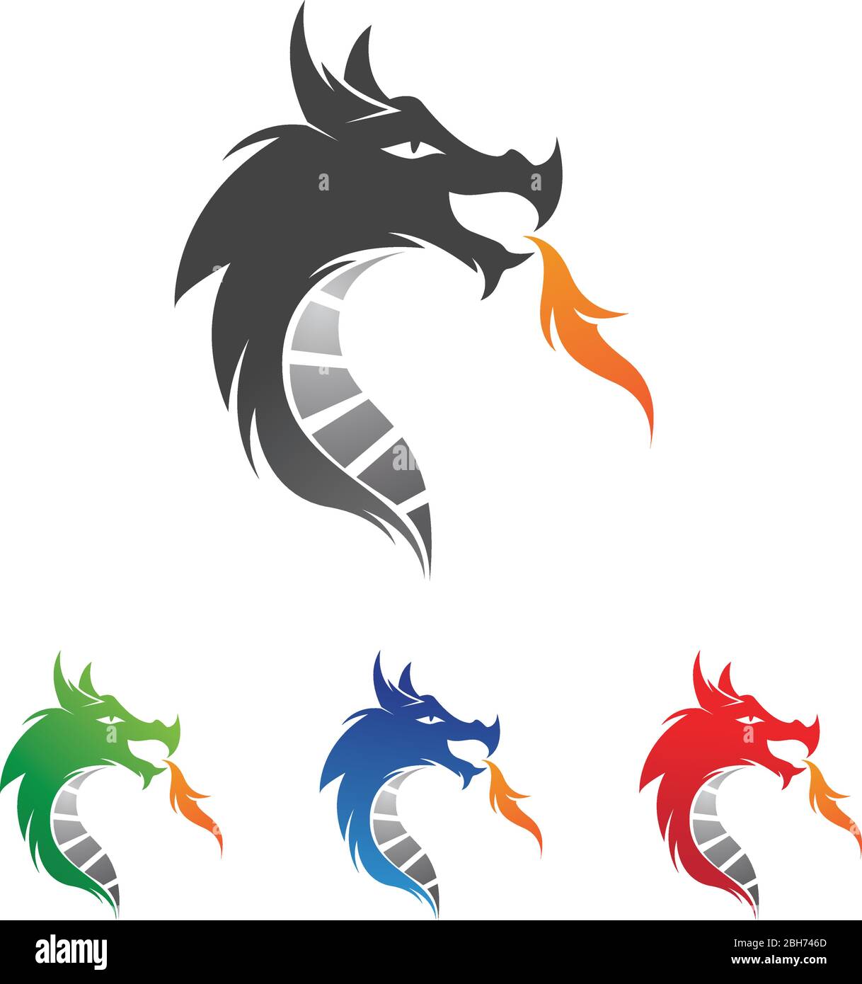 Dragon head vector image logo Stock Vector