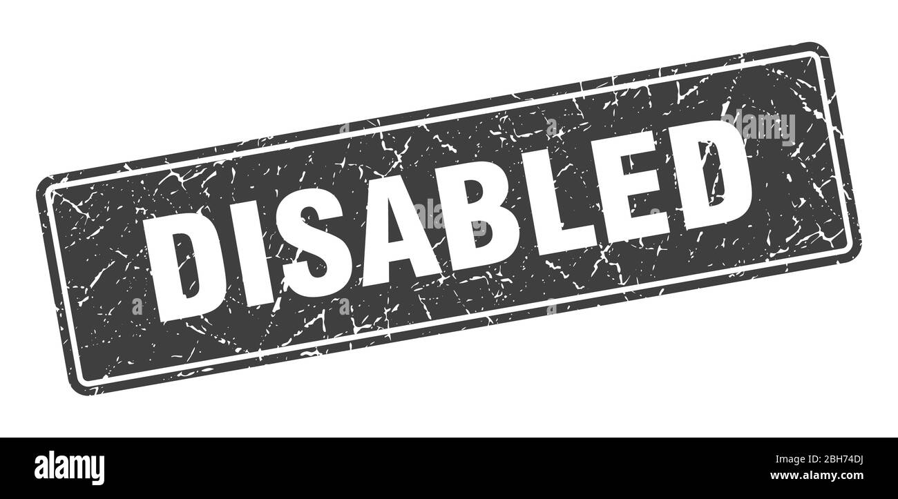 disabled stamp. disabled vintage black label. Sign Stock Vector Image