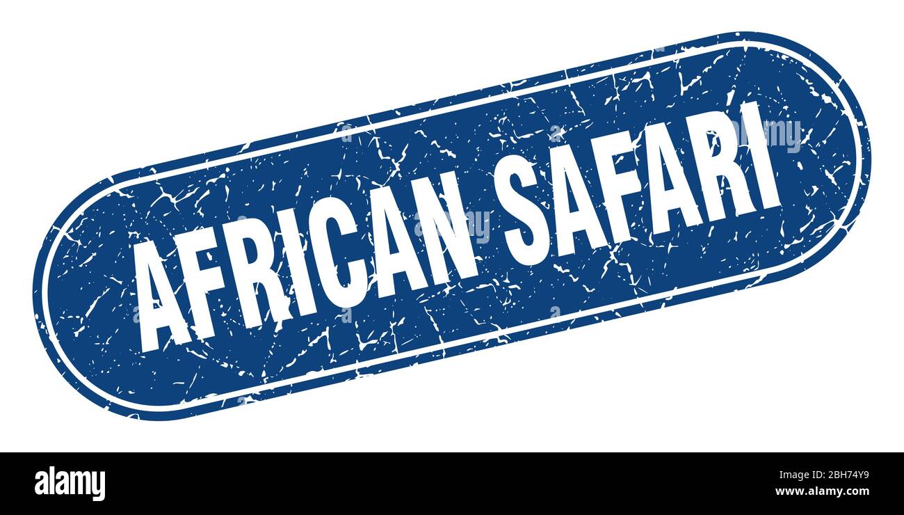 african safari sign. african safari grunge blue stamp. Label Stock ...