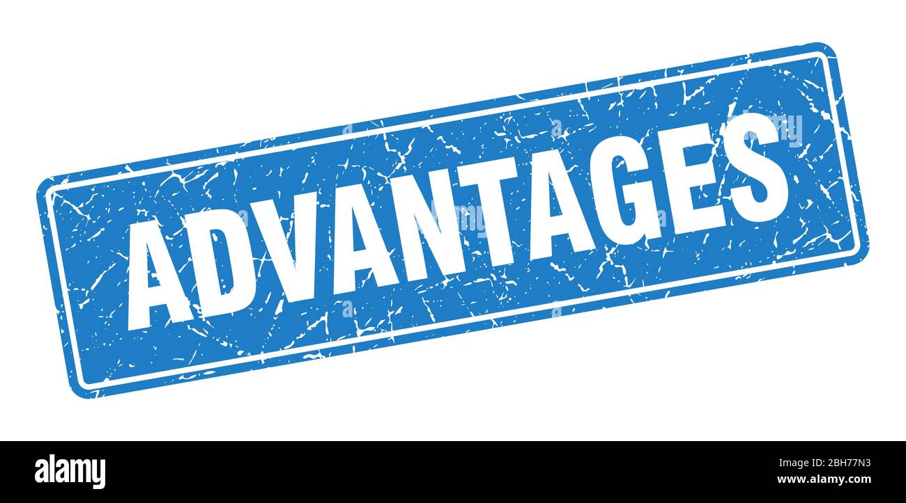 advantages stamp. advantages vintage blue label. Sign Stock Vector ...