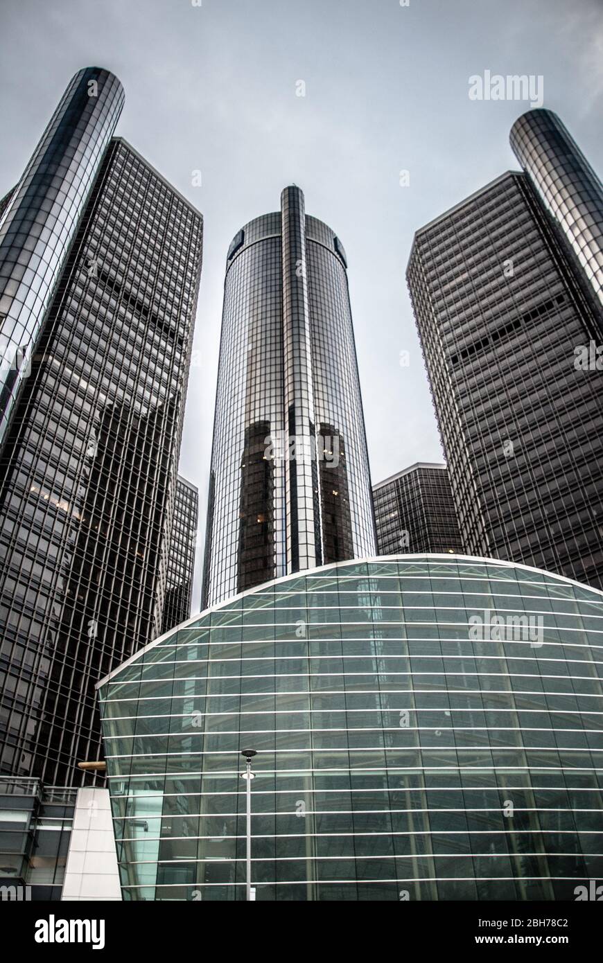 Renaissance Center in Detroit, Michigan Stock Photo