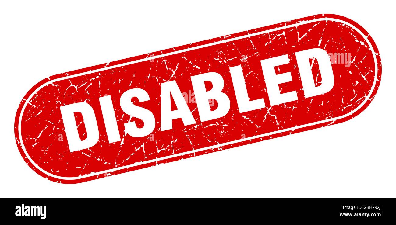 disabled sign. disabled grunge red stamp. Label Stock Vector Image & Art Alamy