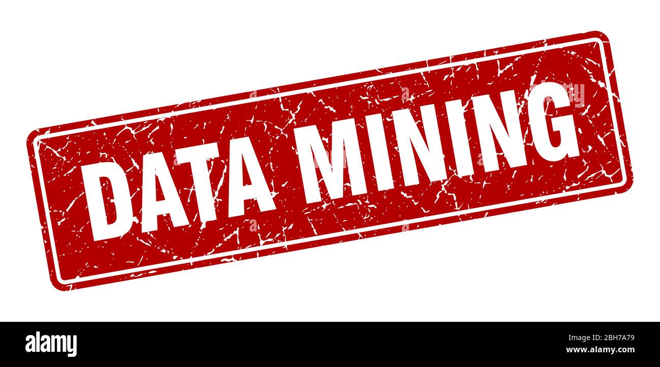 data mining stamp. data mining vintage red label. Sign Stock Vector
