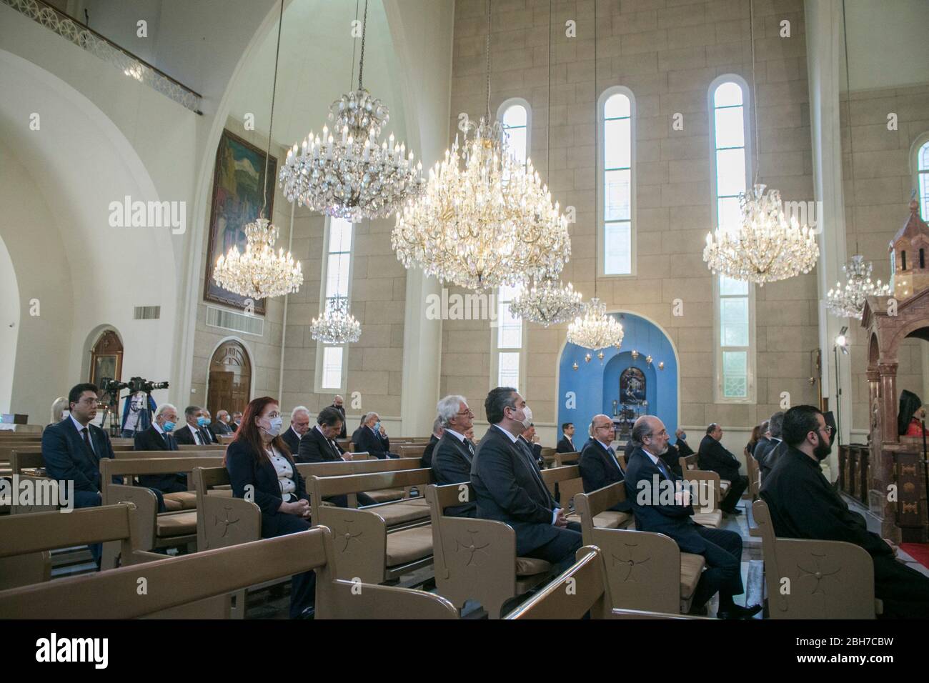 Beirut, Lebanon. 24 April 2020. Local politicians and dignitaries some