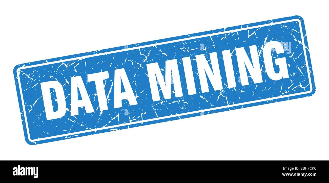 data mining stamp. data mining vintage blue label. Sign Stock Vector