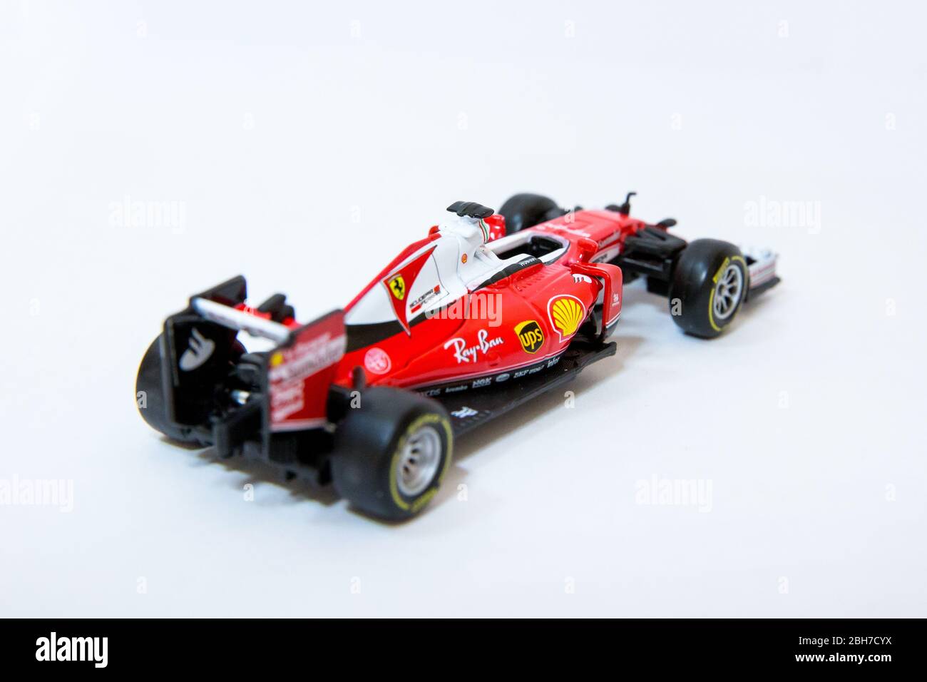Bburago Ferrari SF16-H 1:43 model Formula One car. Sebastian Vettel's car complete with racing driver figure. Stock Photo