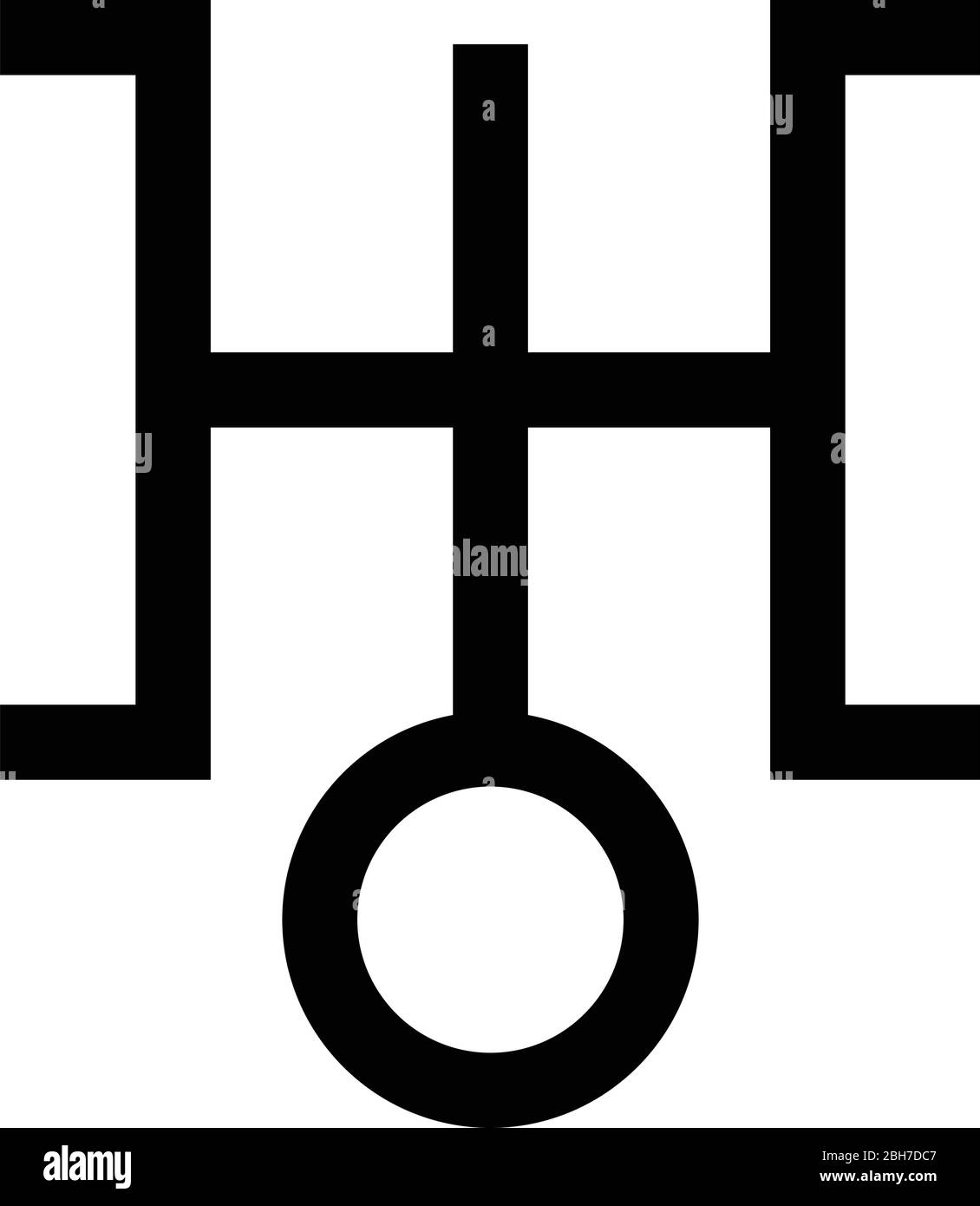 Symbol uranus icon black color vector illustration flat style simple image Stock Vector