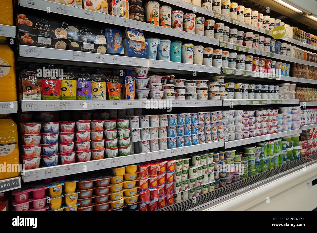 Yogurt shelf in supermarket hires stock photography and images Alamy
