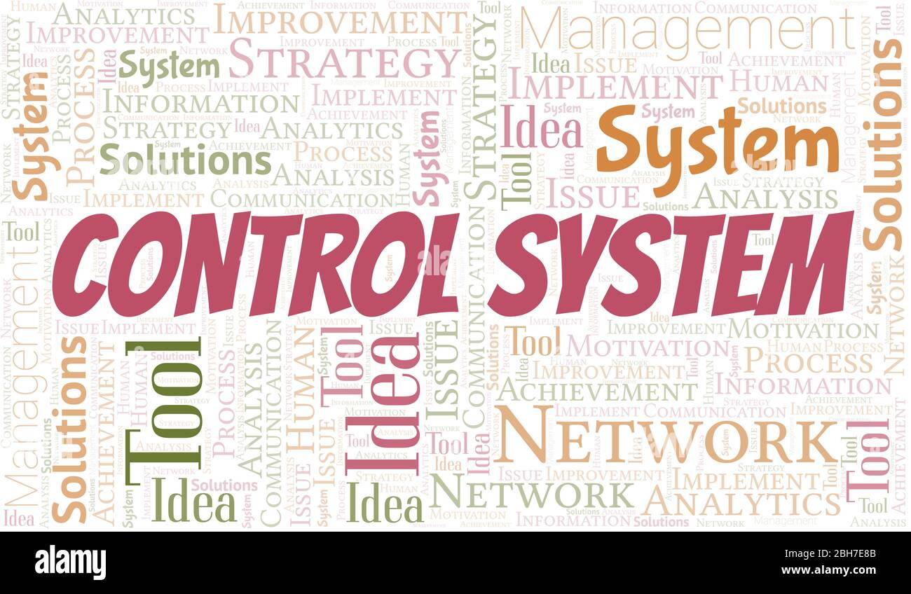 Control System typography vector word cloud. Wordcloud collage made ...
