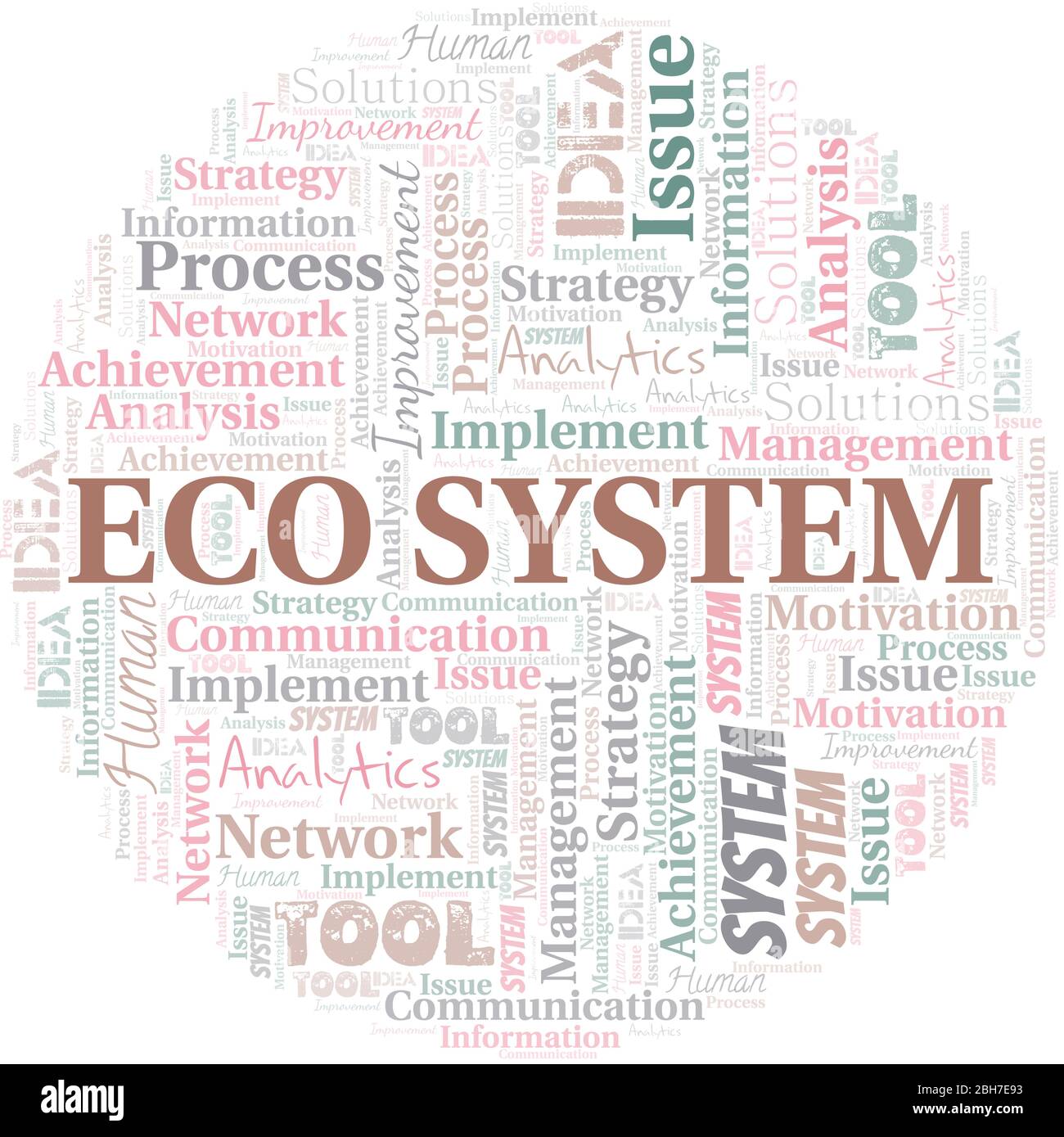 Eco System typography vector word cloud. Wordcloud collage made with ...