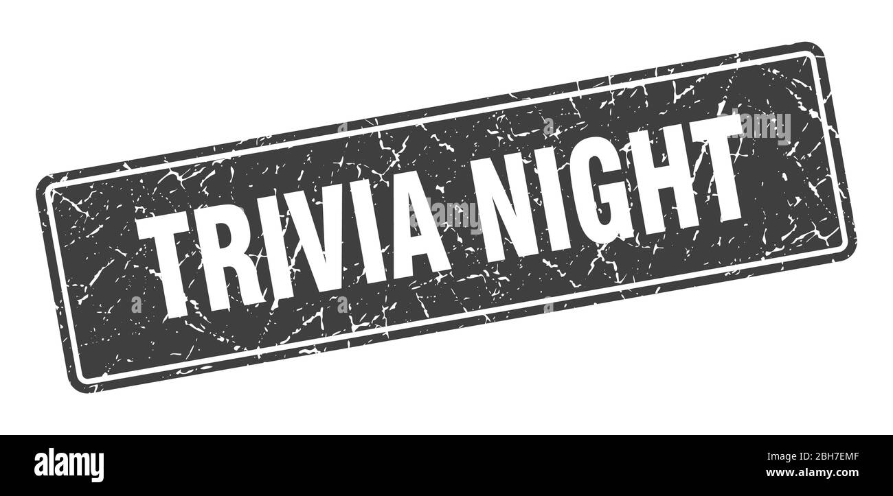 trivia night stamp. trivia night vintage black label. Sign Stock Vector