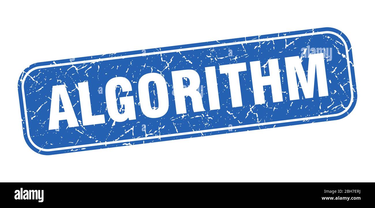 algorithm stamp. algorithm square grungy blue sign Stock Vector Image ...