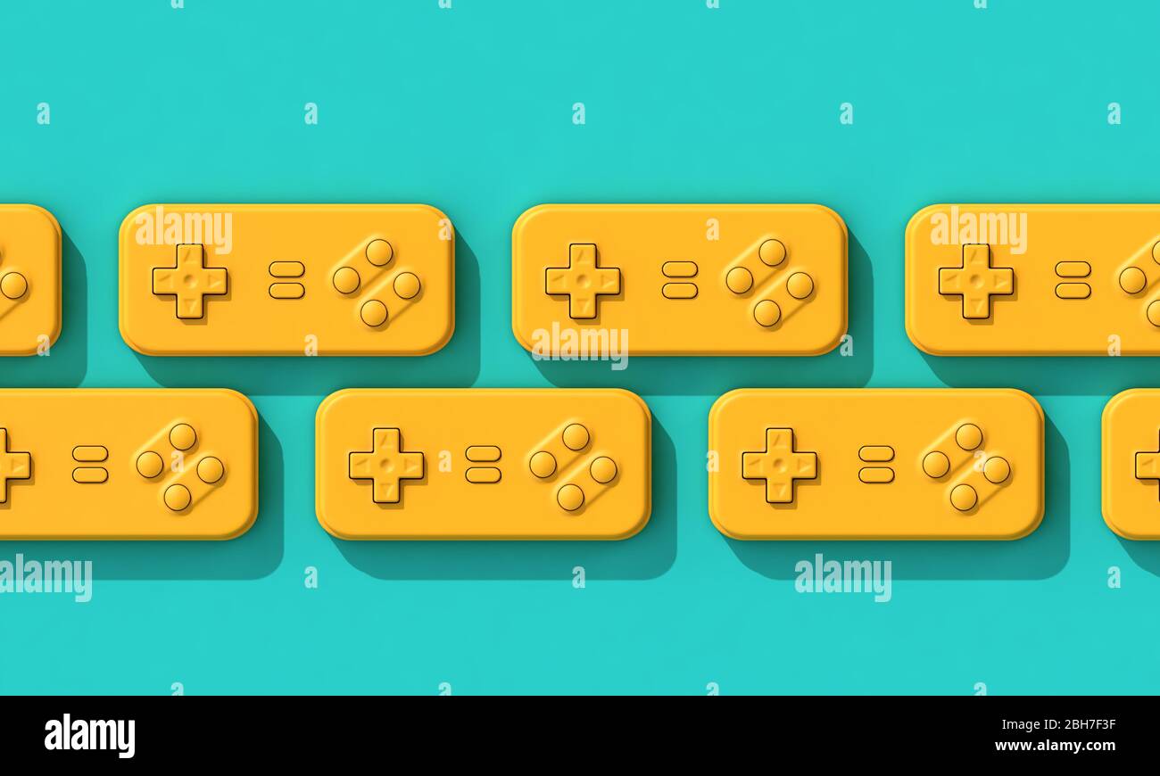 retro computer game controller background. 3D Rendering Stock Photo - Alamy