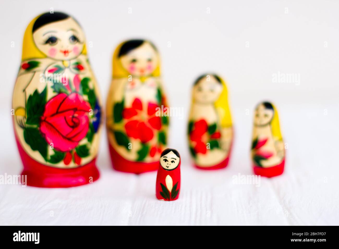 Russian national nesting dolls on a white background Stock Photo - Alamy